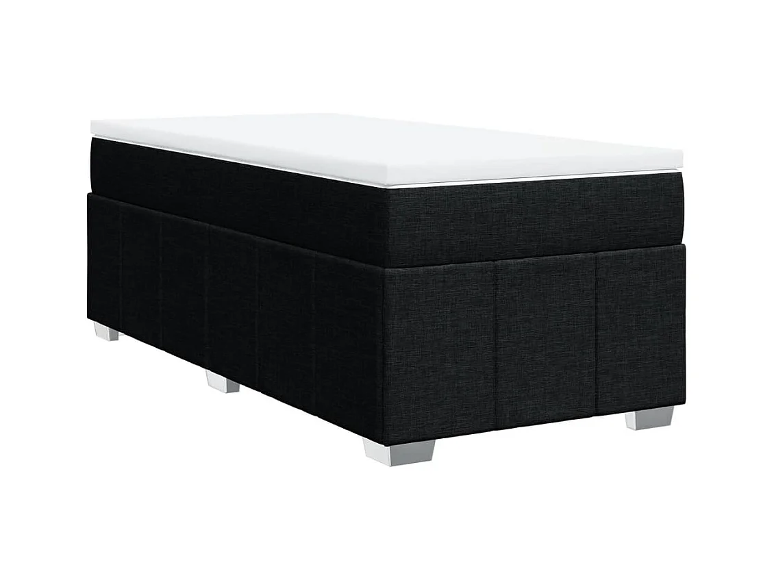 Sommier à lattes de lit avec matelas Noir 90x200 cm Tissu