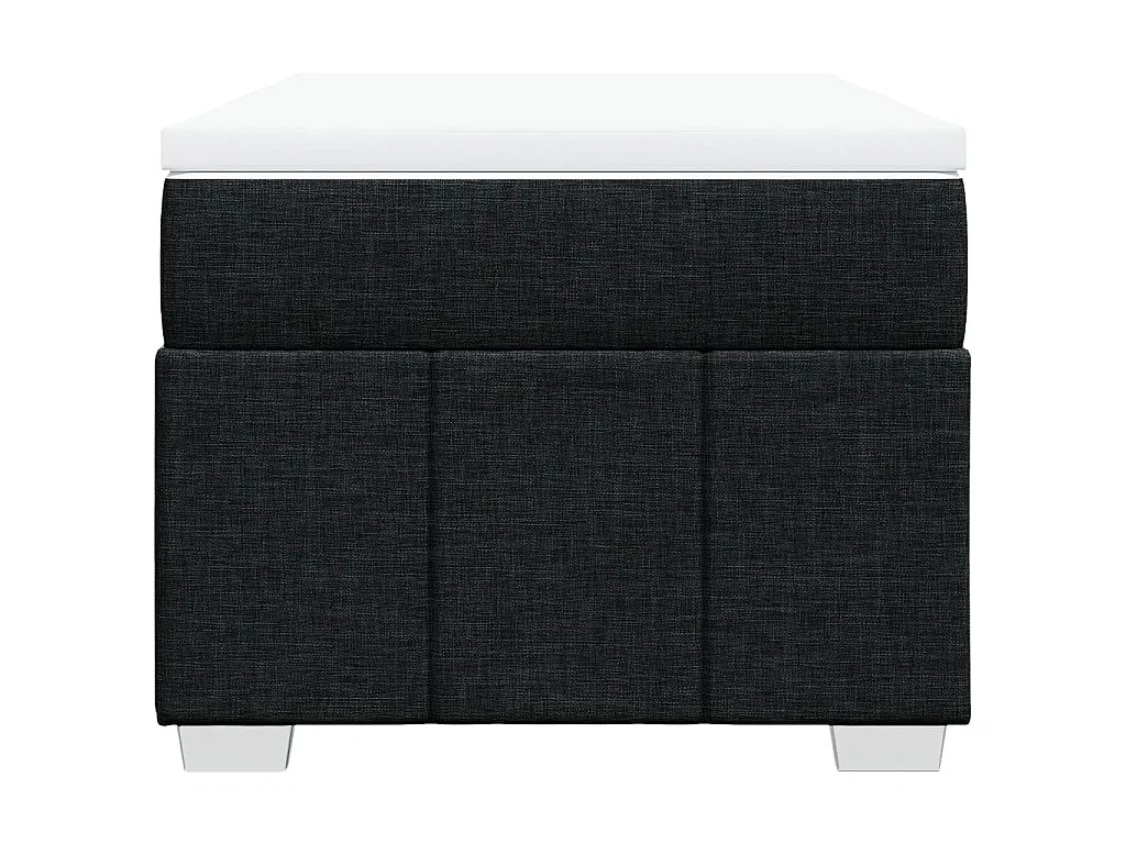 Cama box spring con colchón tela negro 90x200 cm