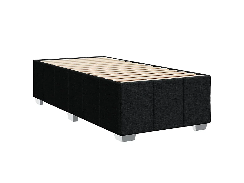 Cama box spring con colchón tela negro 90x200 cm