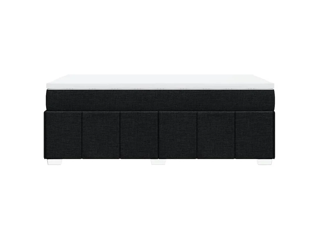 Cama box spring con colchón tela negro 90x200 cm