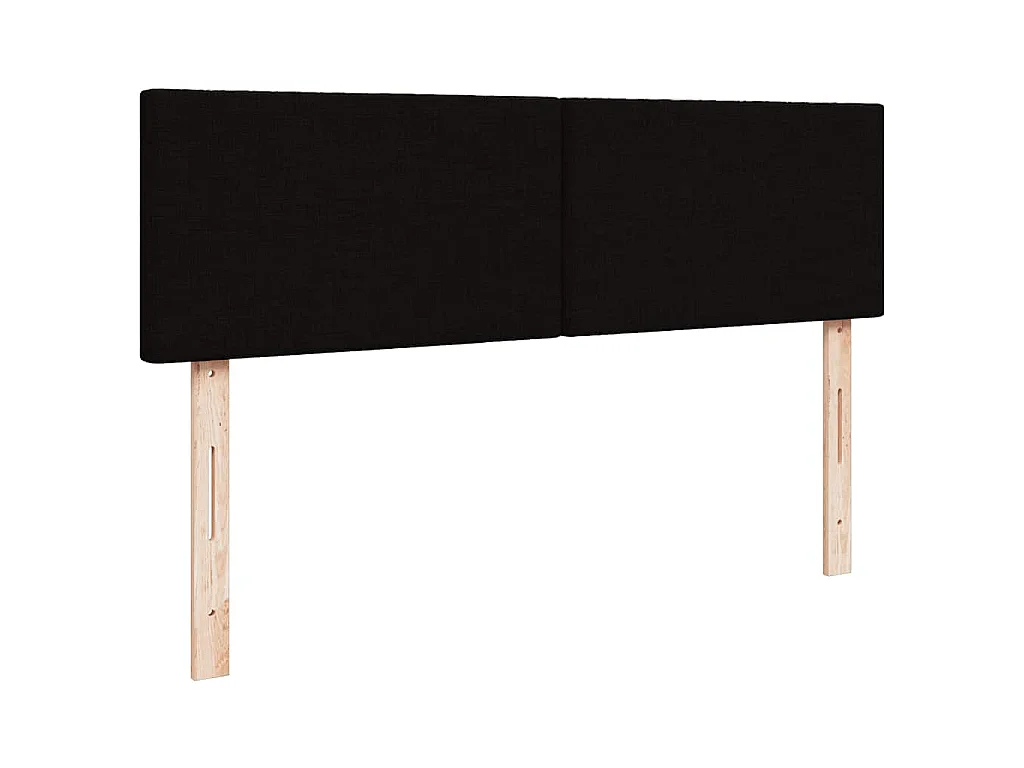 Struttura Letto Pouf con Materassi Nero 180x200 cm in Tessuto