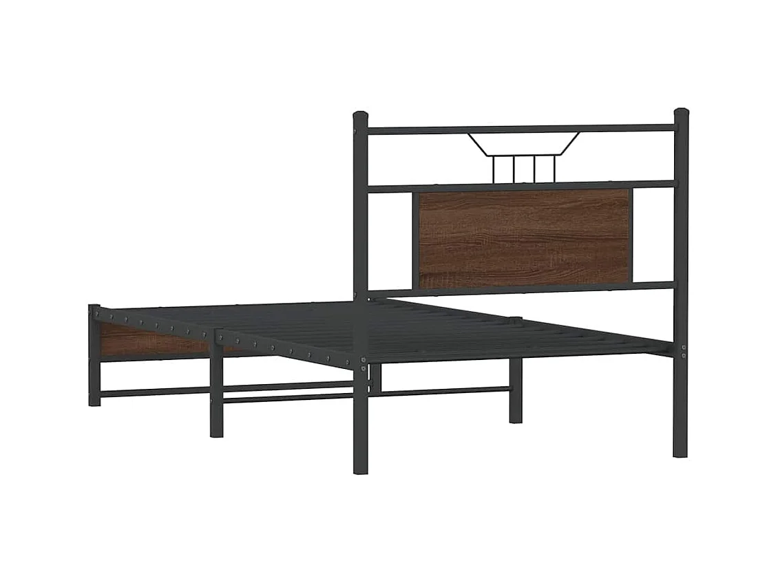 Cadre de lit sans matelas chêne marron 90x190cm bois ingénierie