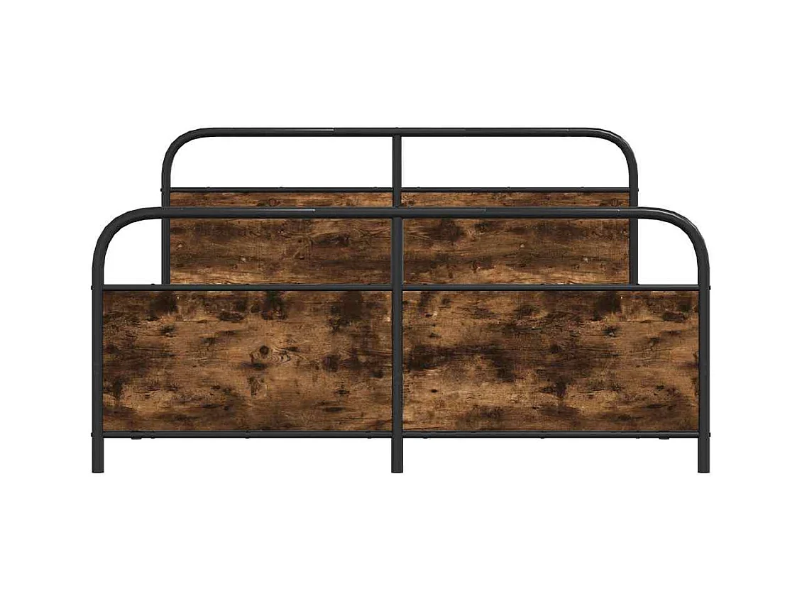 Cadre de lit en métal sans matelas chêne fumé 160x200 cm