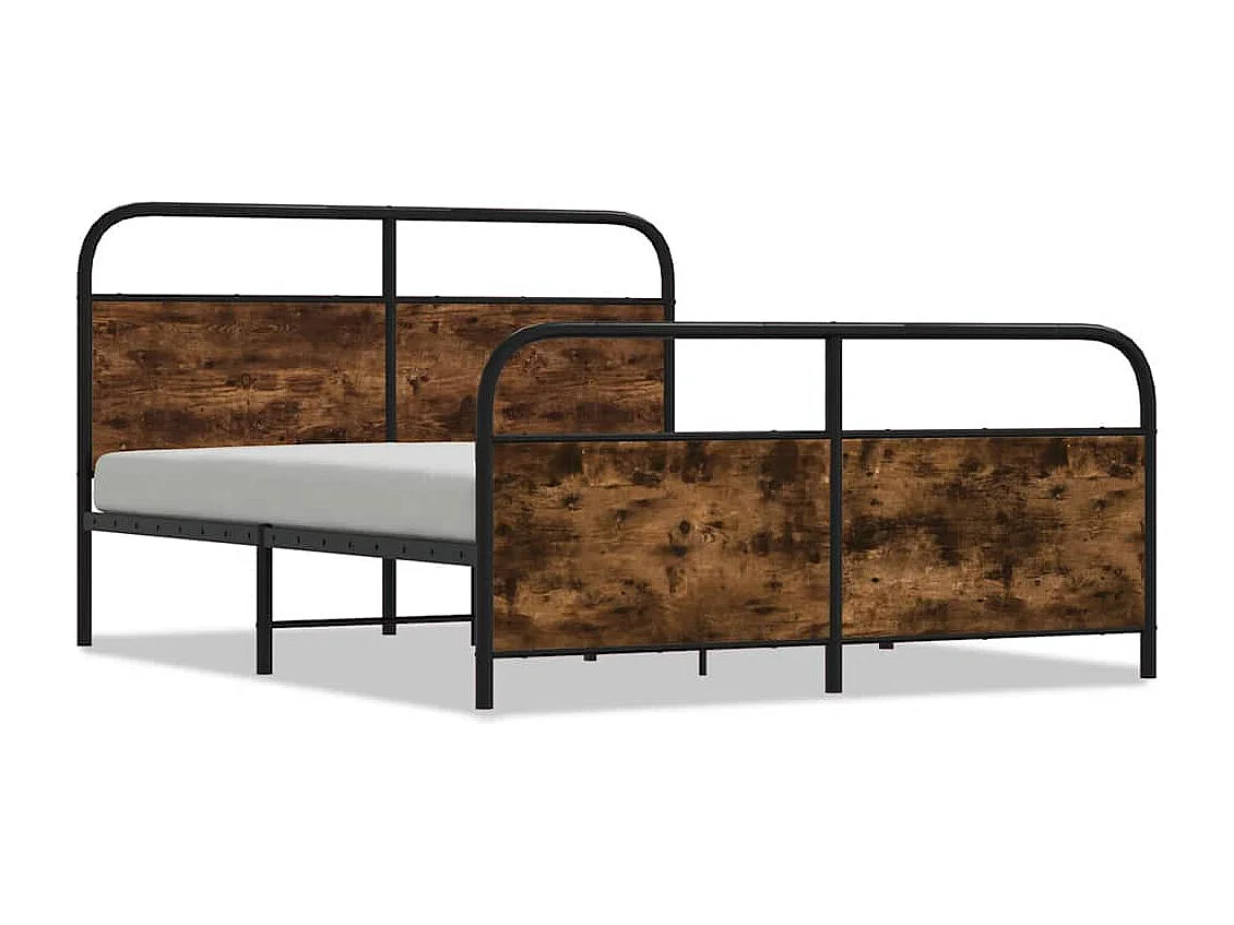 Metallbett ohne Matratze Räuchereiche 160x200 cm