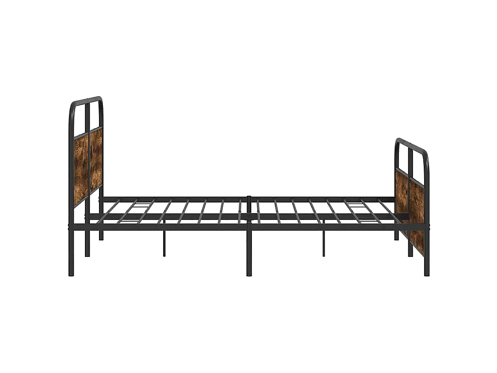 Estrutura de cama sem colchão 160x200 cm metal carvalho fumado