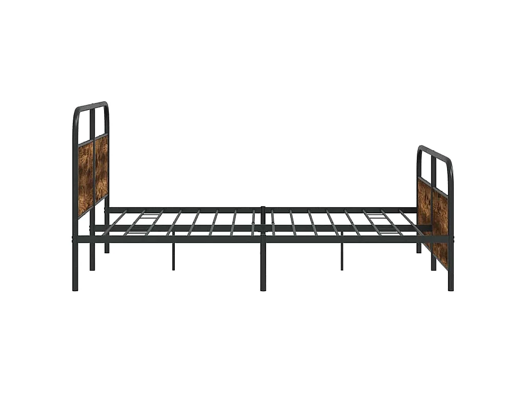 Estrutura de cama sem colchão 160x200 cm metal carvalho fumado