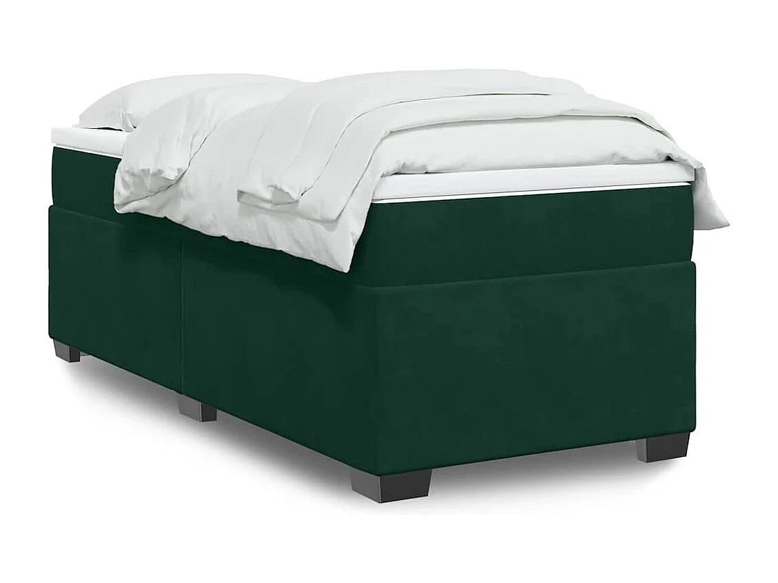 Sommier à lattes de lit avec matelas Vert foncé 100x200 cm