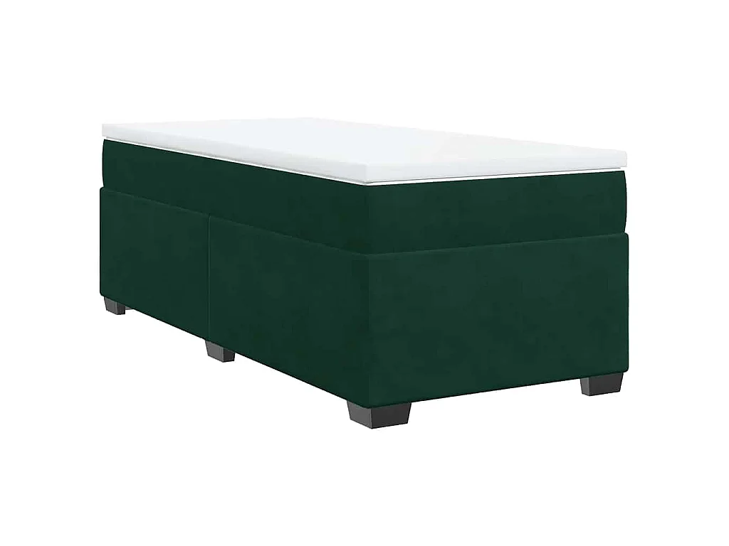 Boxspring met matras fluweel donkergroen 100x200 cm