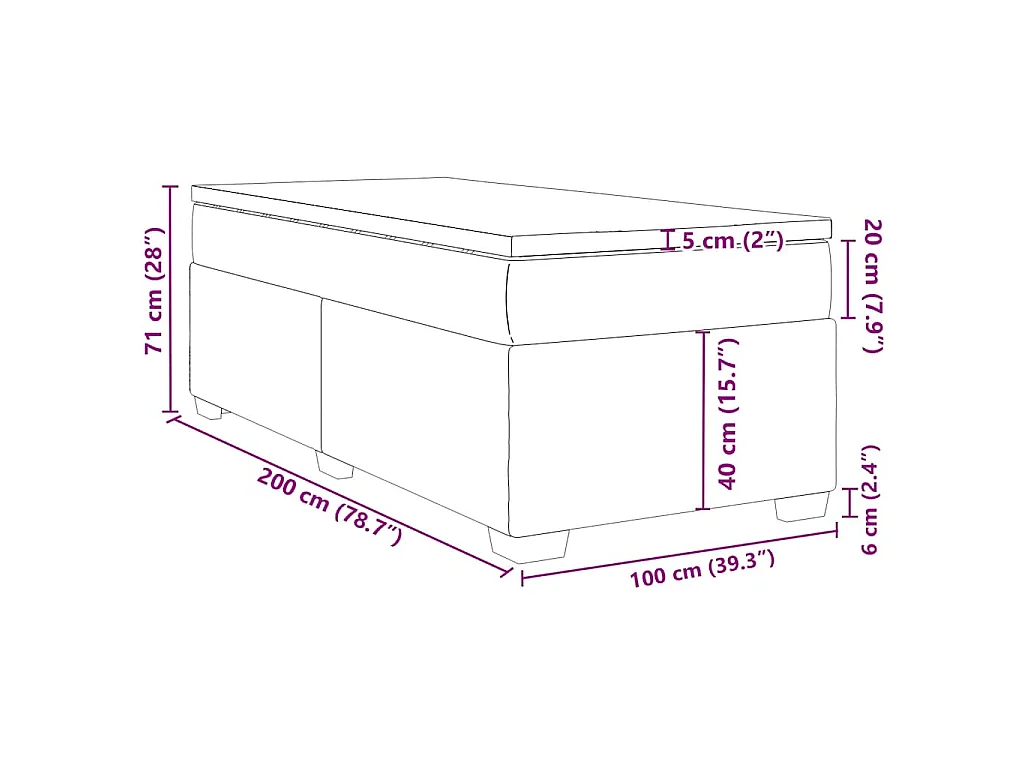 Boxspring met matras fluweel donkergroen 100x200 cm