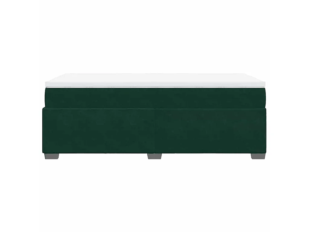 Boxspring met matras fluweel donkergroen 100x200 cm