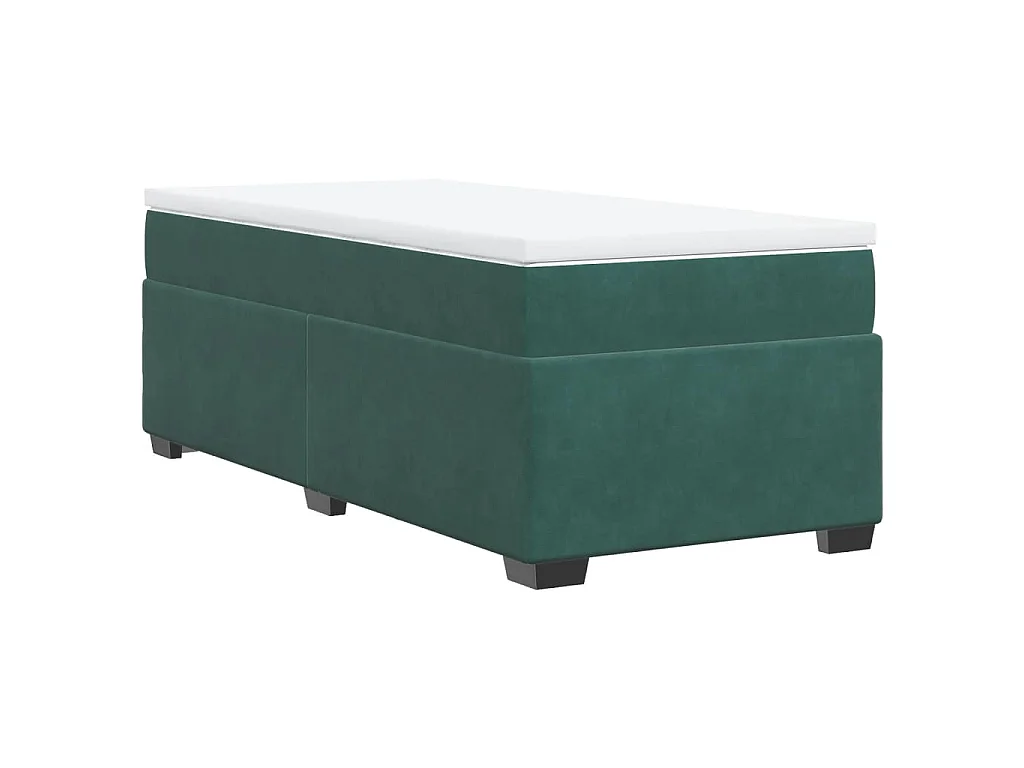 Boxspring met matras fluweel donkergroen 100x200 cm
