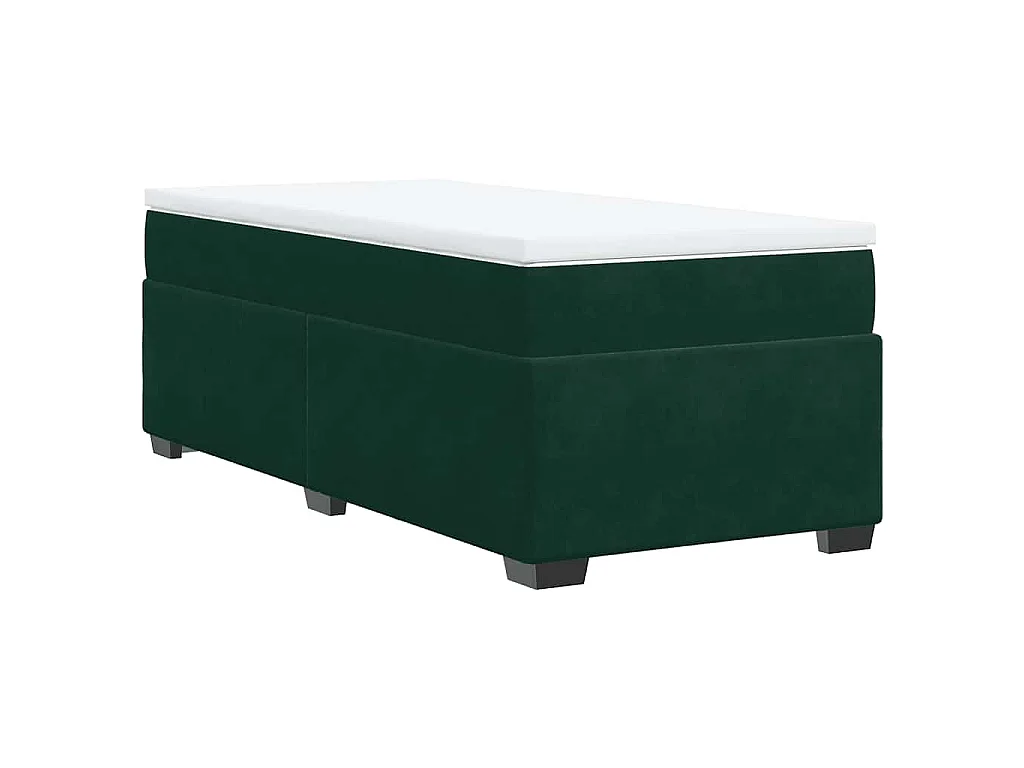 Boxspring met matras fluweel donkergroen 100x200 cm