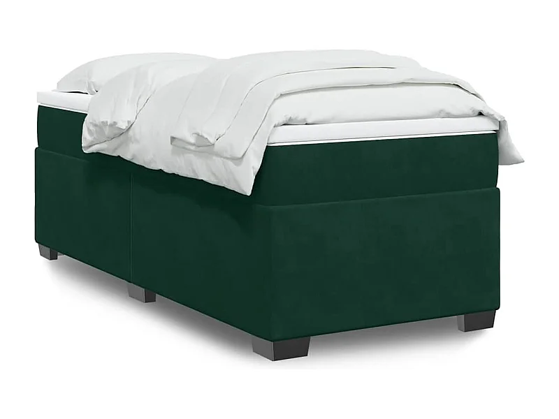 Sommier à lattes de lit avec matelas Vert foncé 100x200 cm