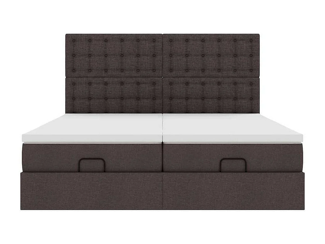 Ottoman bed met matrassen 160x200cm stof donkerbruin