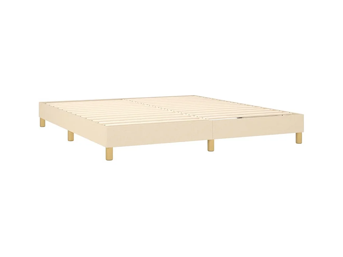 Sommier à lattes de lit avec matelas Crème 180x200 cm Tissu