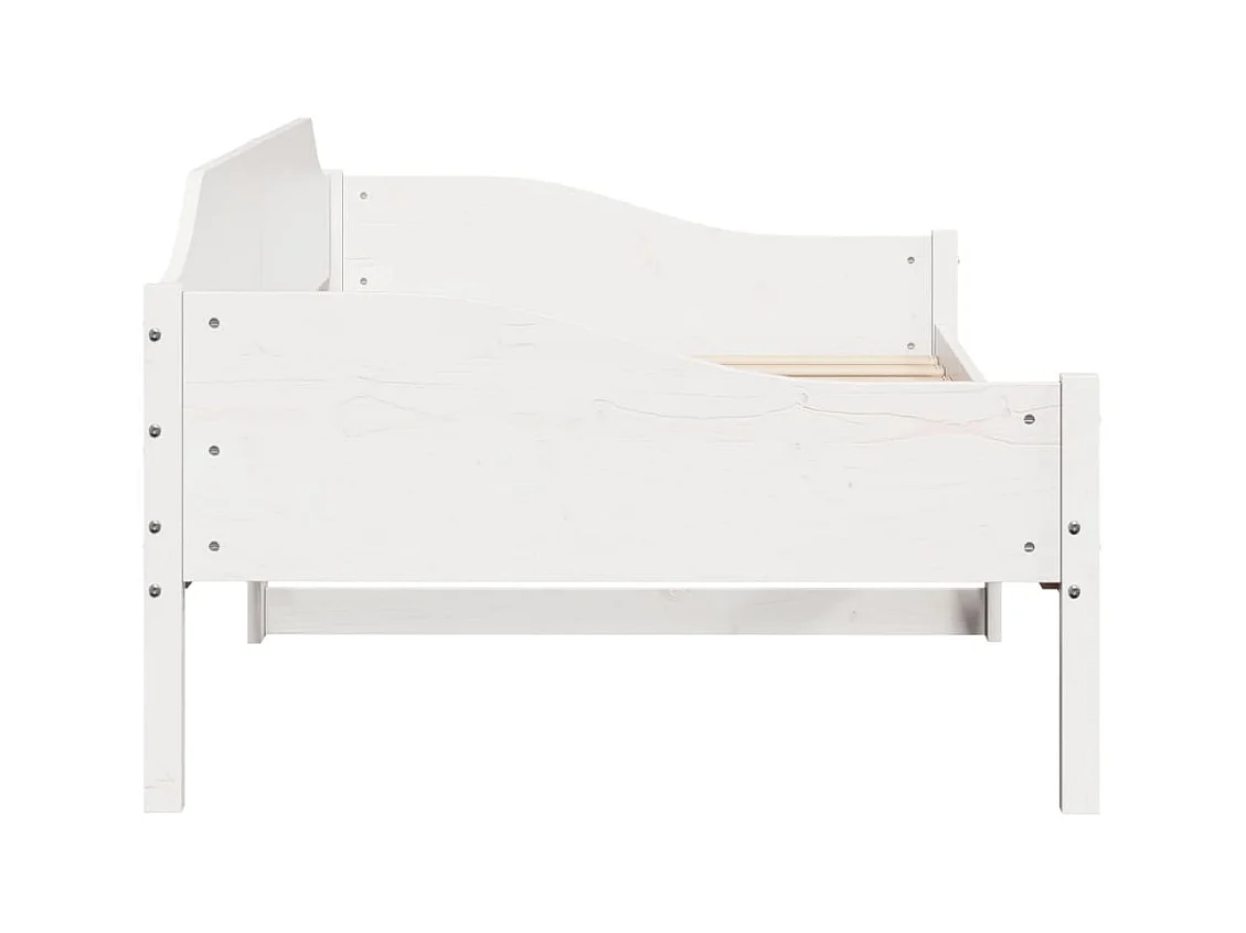 Cadre de lit sans matelas blanc 90x200 cm bois de pin massif