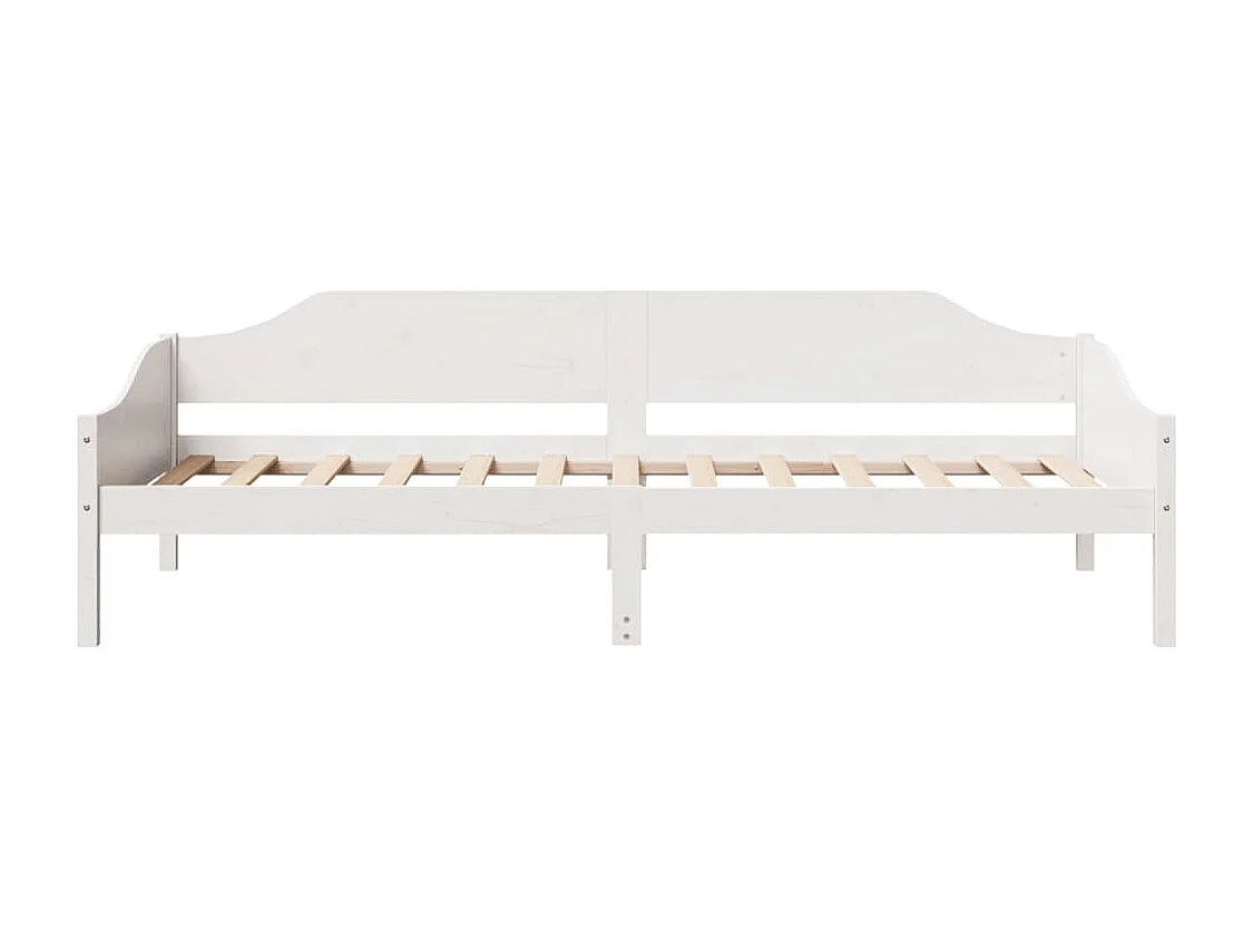 Bedframe zonder matras massief grenenhout wit 90x200 cm