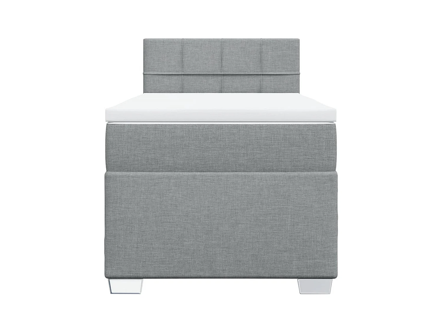 Boxspringbett mit Matratze Hellgrau 90x190 cm Stoff