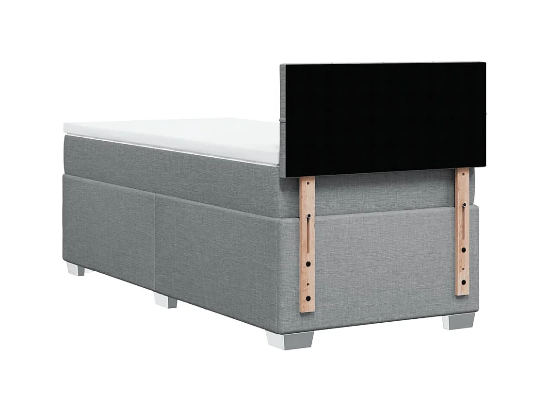 Boxspringbett mit Matratze Hellgrau 90x190 cm Stoff