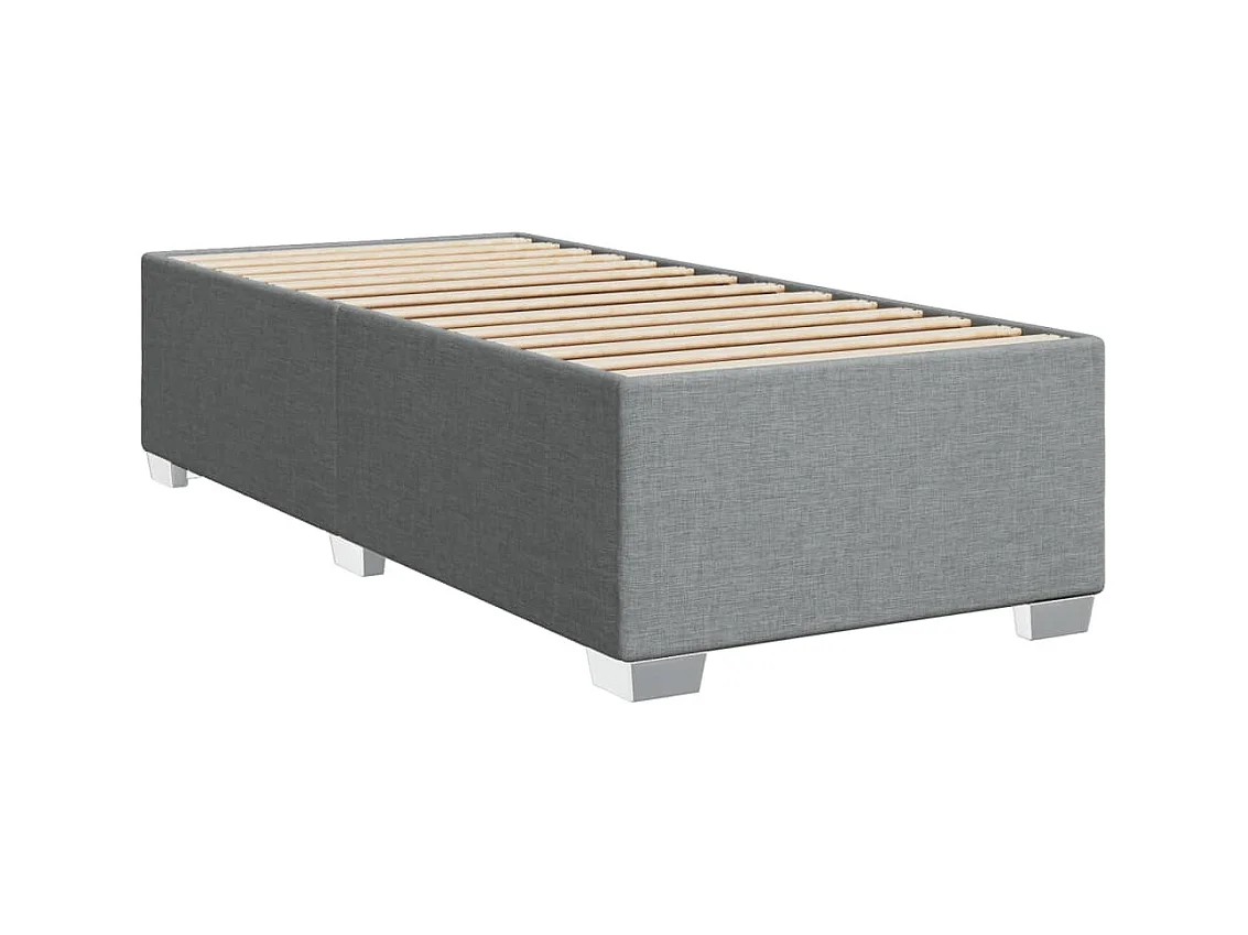Boxspringbett mit Matratze Hellgrau 90x190 cm Stoff