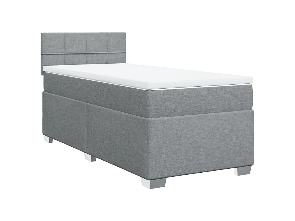Sommier à lattes de lit et matelas Gris clair 90x190 cm Tissu
