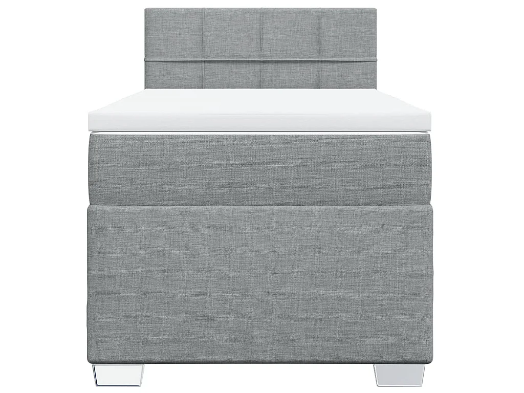 Sommier à lattes de lit et matelas Gris clair 90x190 cm Tissu