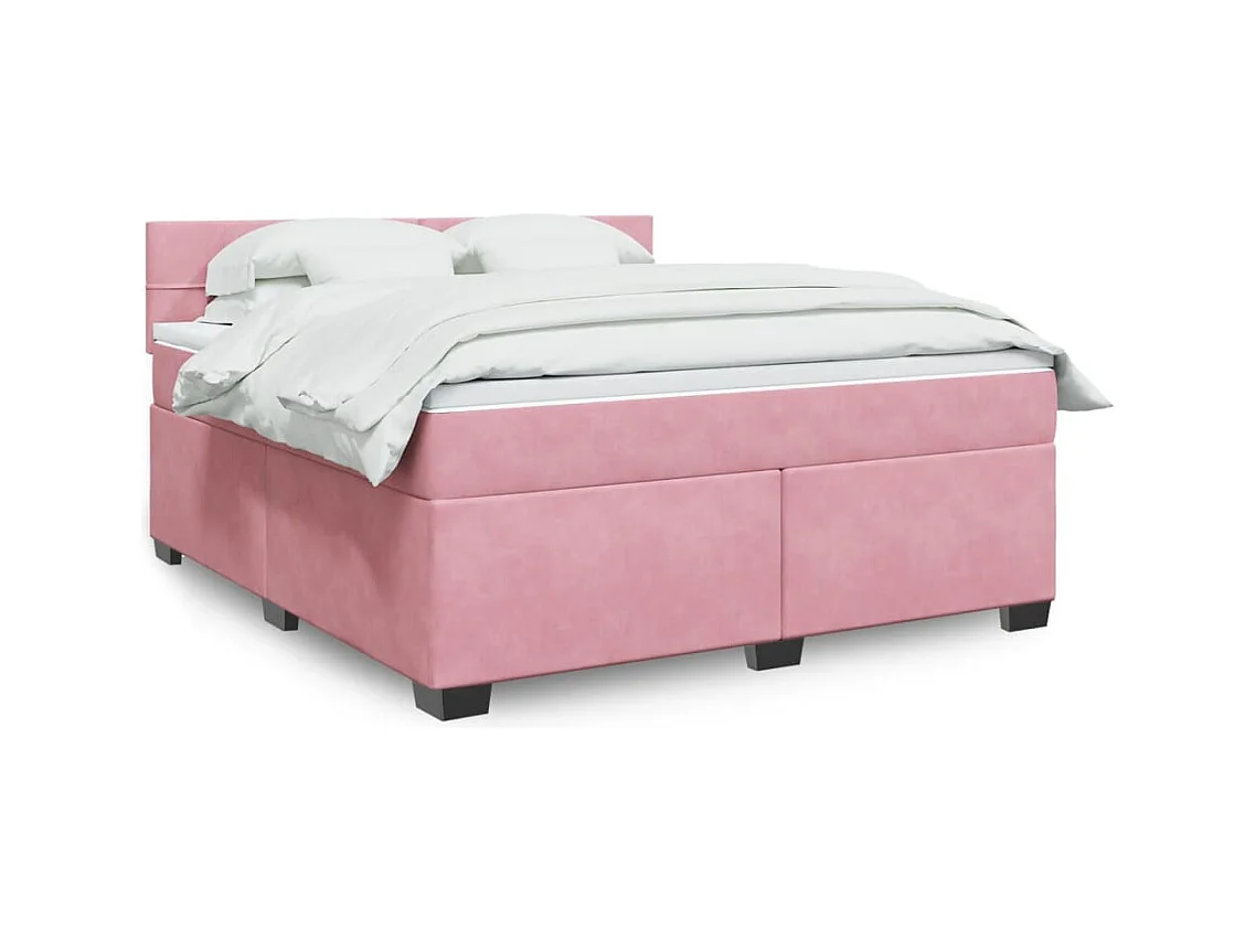 Sommier à lattes de lit avec matelas Rose 180x200 cm Velours
