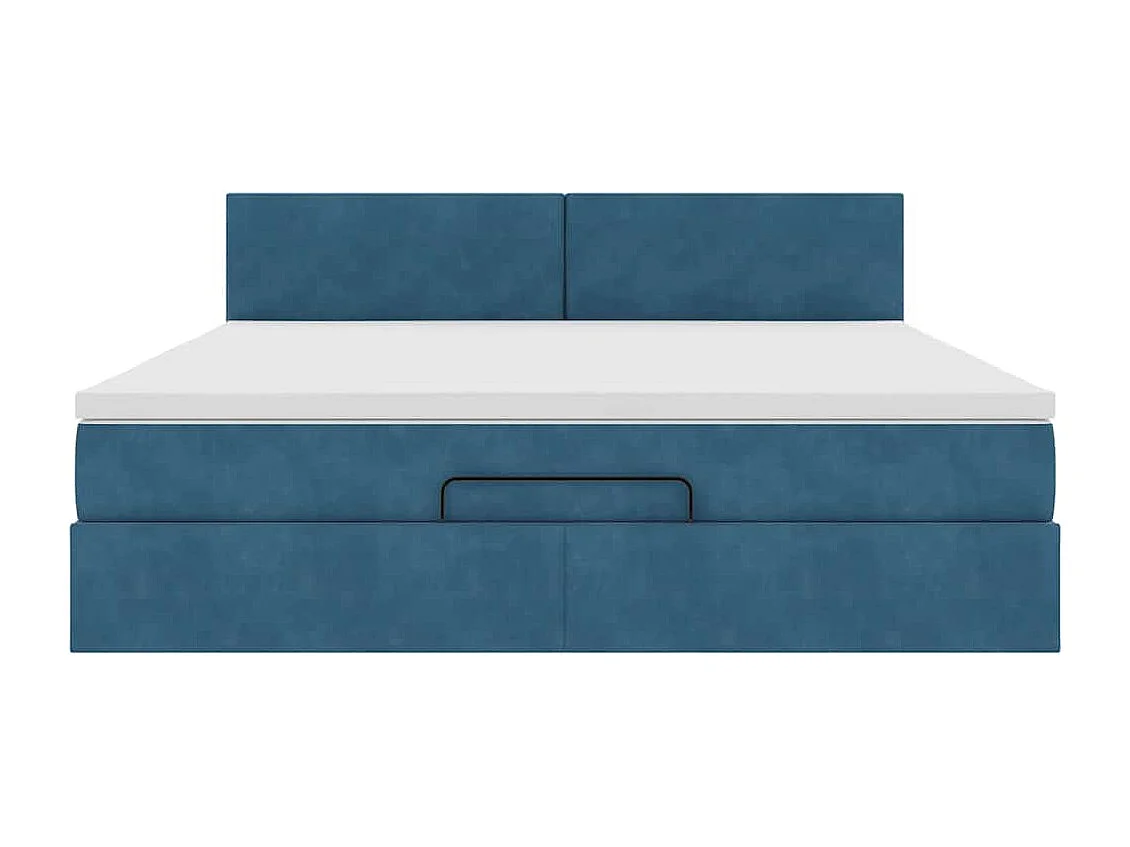 Struttura Letto Pouf con Materasso 160x200 cm in Velluto