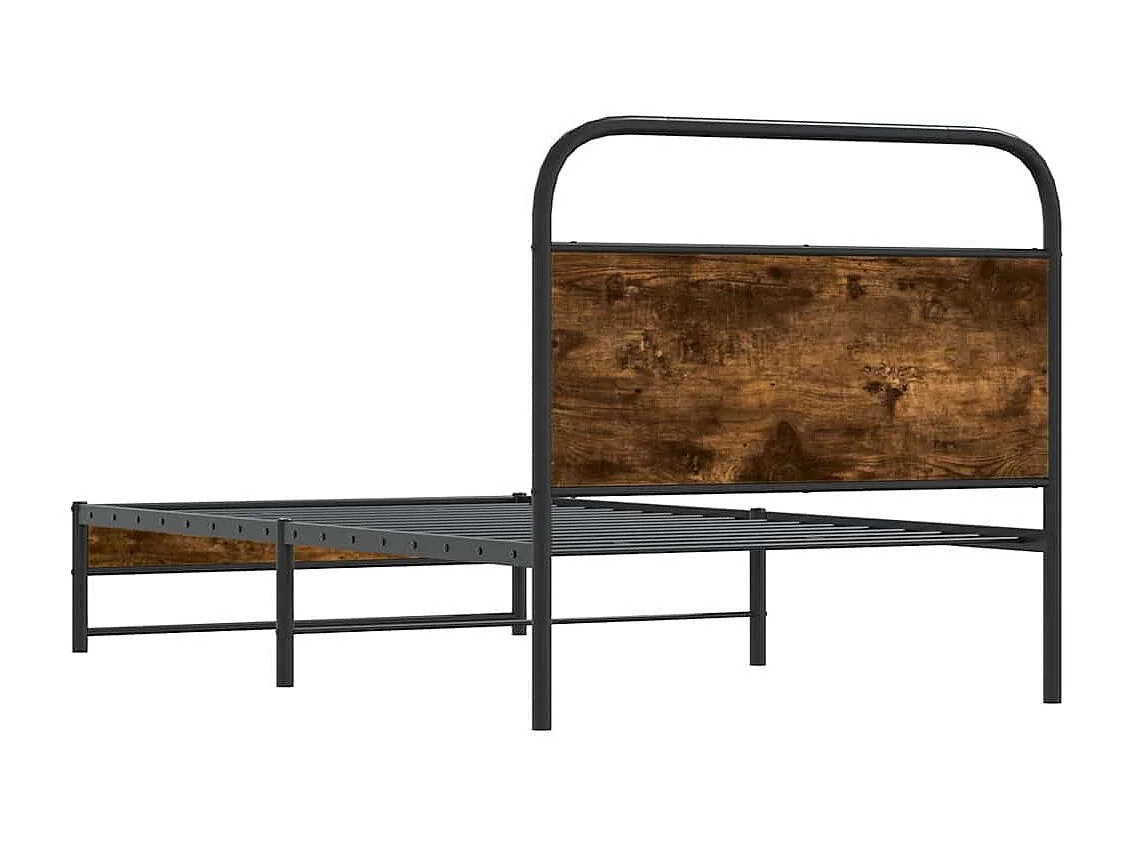 Bedframe zonder matras bewerkt hout gerookt eiken 100x200 cm