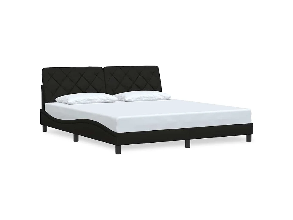 Bedframe zonder matras stof zwart 180x200 cm