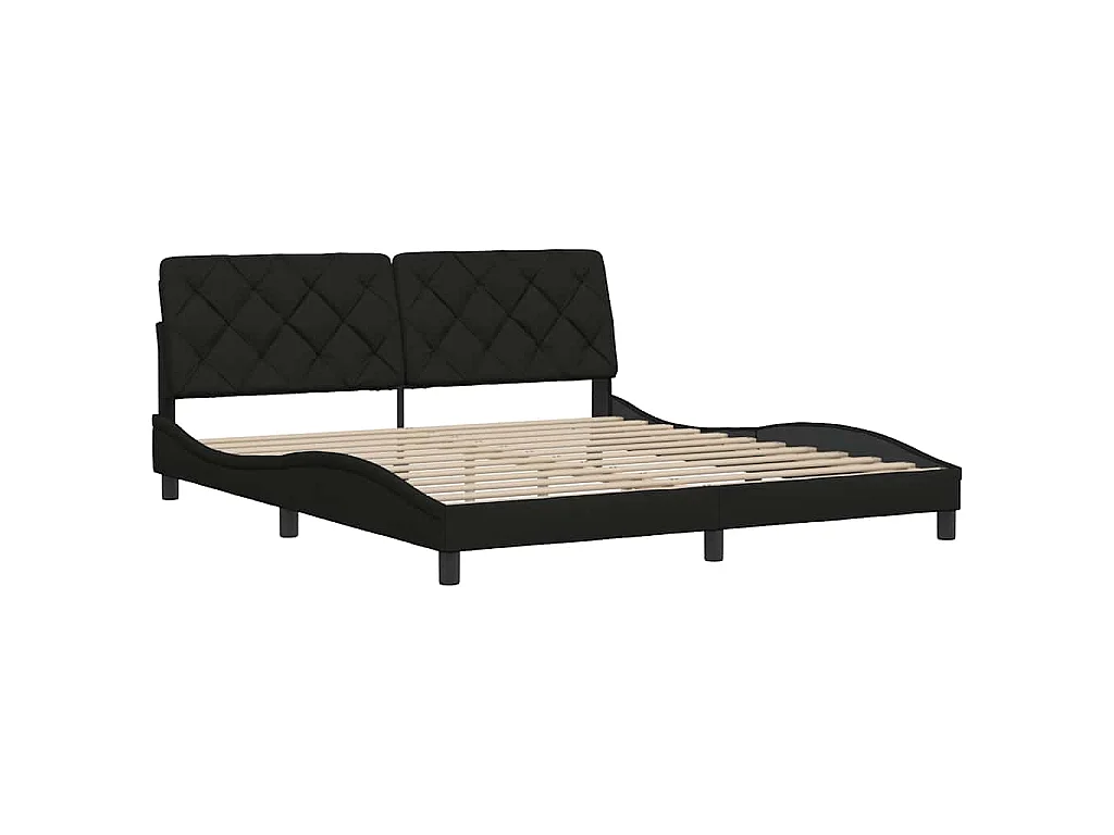 Bedframe zonder matras stof zwart 180x200 cm