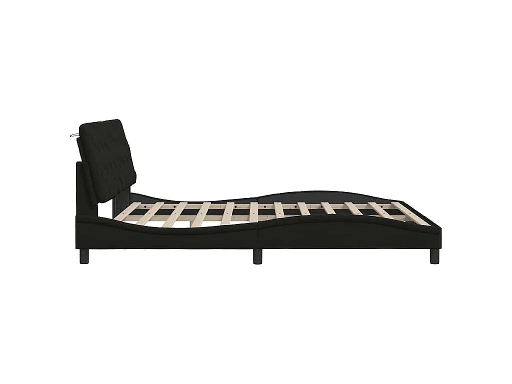 Bedframe zonder matras stof zwart 180x200 cm