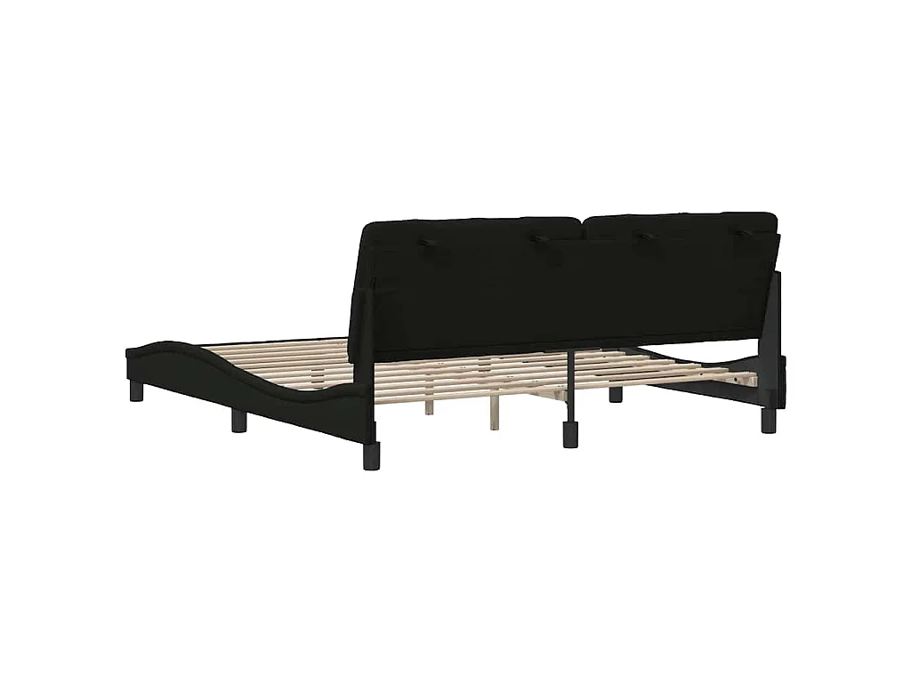 Bedframe zonder matras stof zwart 180x200 cm