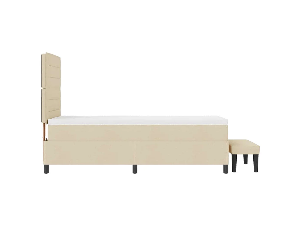 Boxspringbed met hoofdeinde Crème 90 x 200 cm Stof