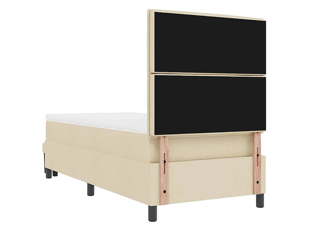 Boxspringbed met hoofdeinde Crème 90 x 200 cm Stof