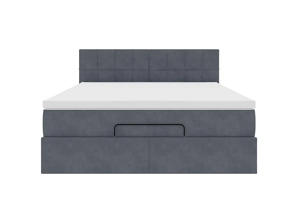 Ottoman-Bett mit Matratze Dunkelgrau 140x200 cm Samt