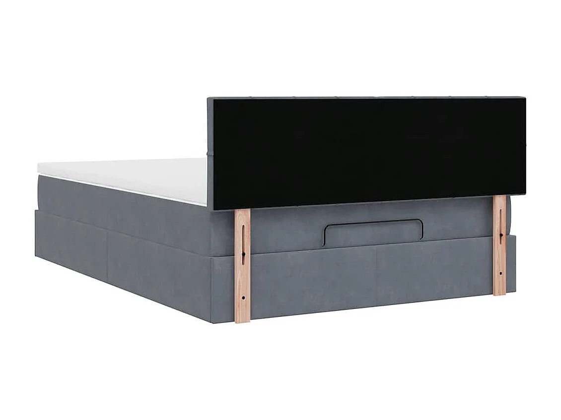 Ottoman-Bett mit Matratze Dunkelgrau 140x200 cm Samt