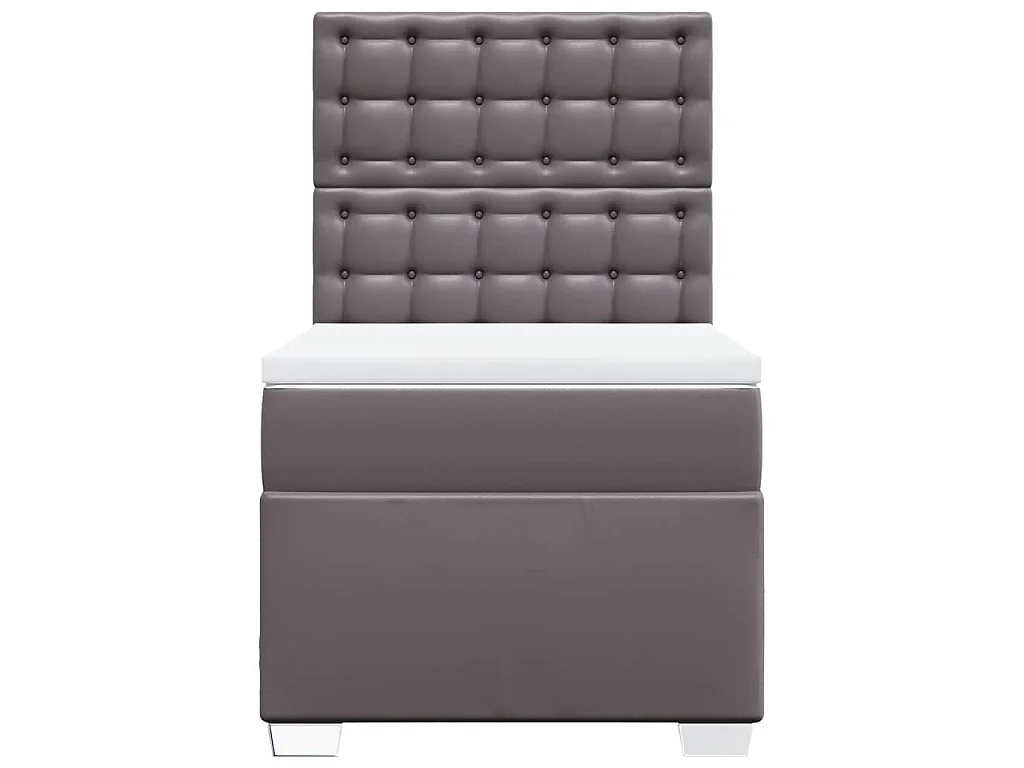Giroletto a Molle con Materasso Grgio 90x200 cm in Similpelle