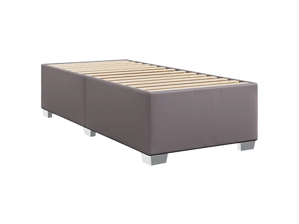 Giroletto a Molle con Materasso Grgio 90x200 cm in Similpelle