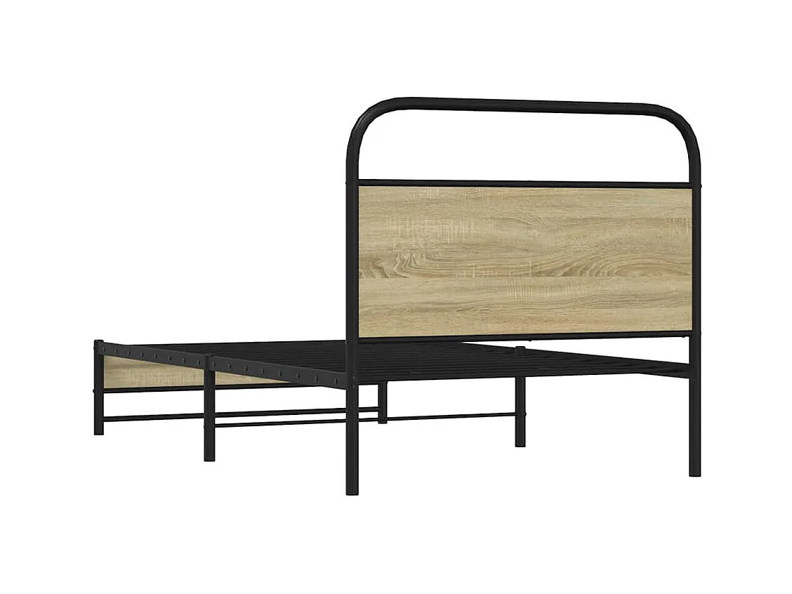 Cadre de lit sans matelas 90x200cm chêne sonoma bois ingénierie