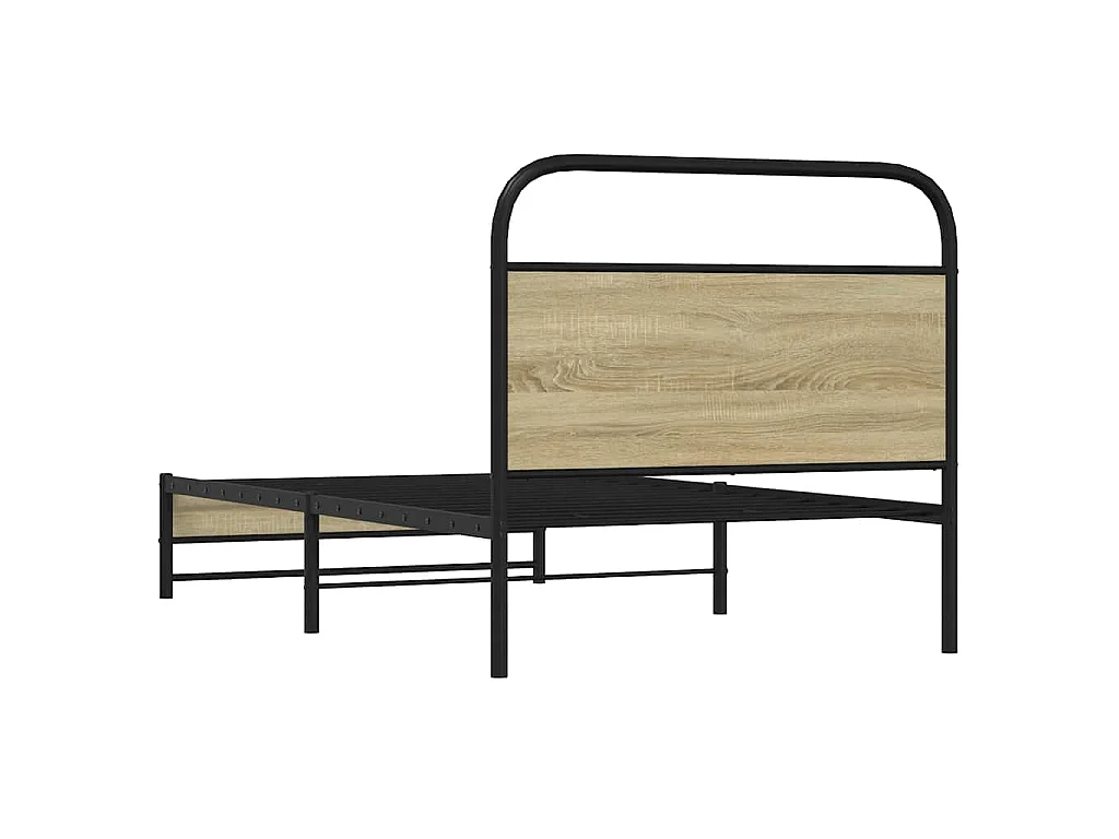 Cadre de lit sans matelas 90x200cm chêne sonoma bois ingénierie