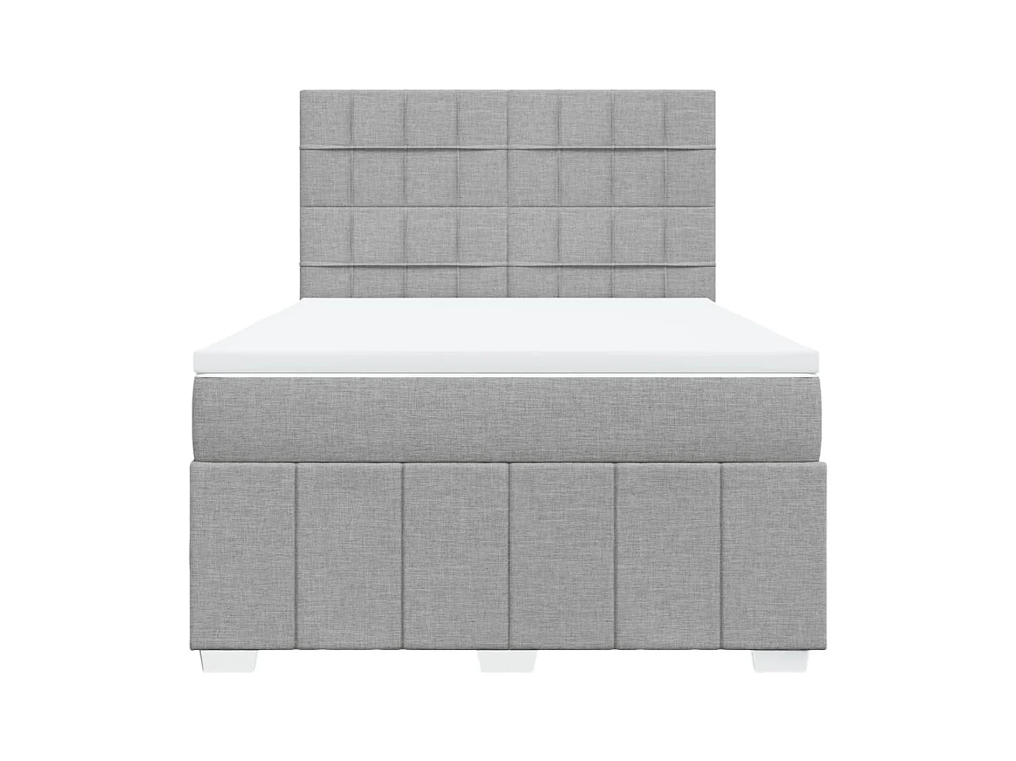 Boxspringbett mit Matratze Hellgrau 140x200 cm Stoff