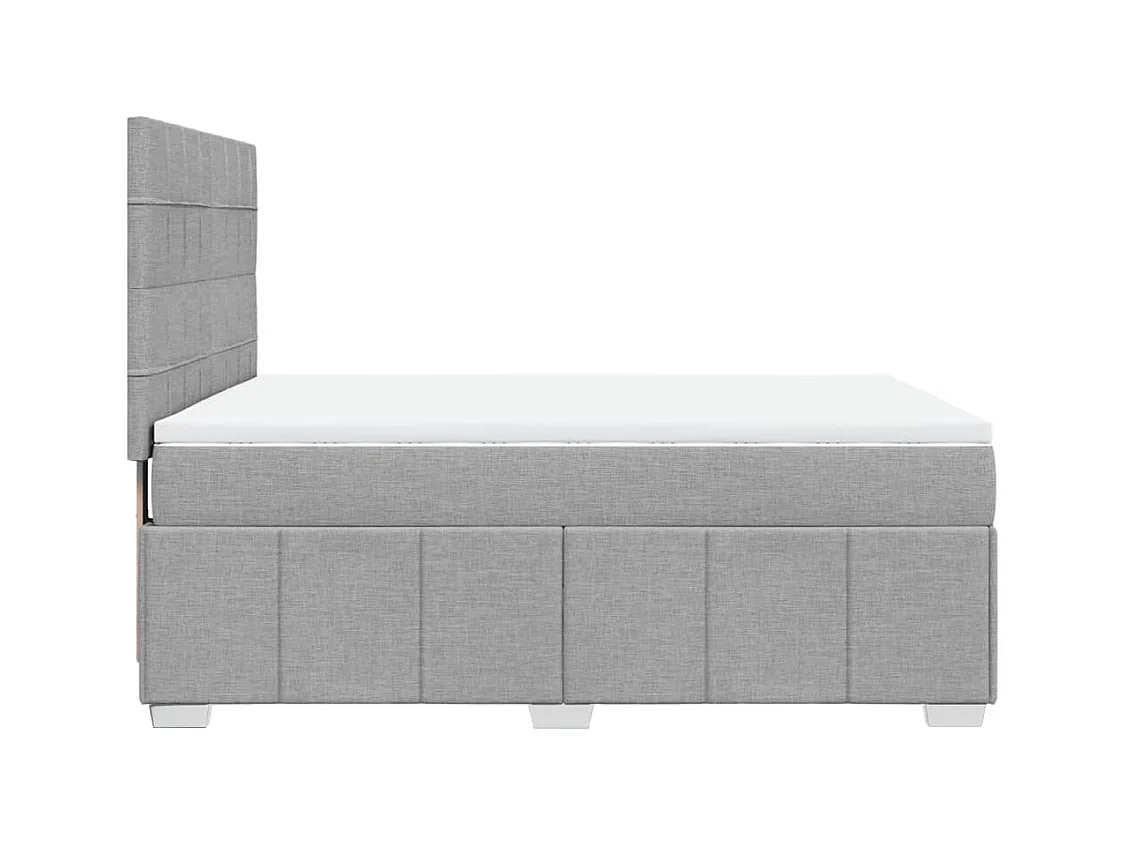 Boxspringbett mit Matratze Hellgrau 140x200 cm Stoff