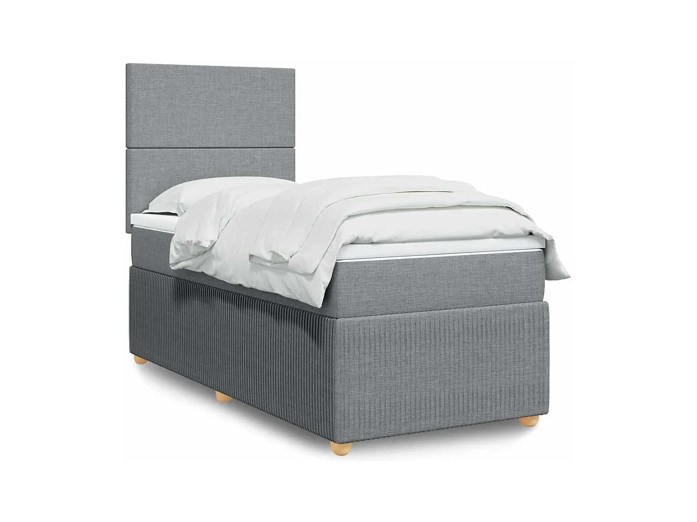 Sommier à lattes de lit avec matelas Gris clair 100x200cm Tissu