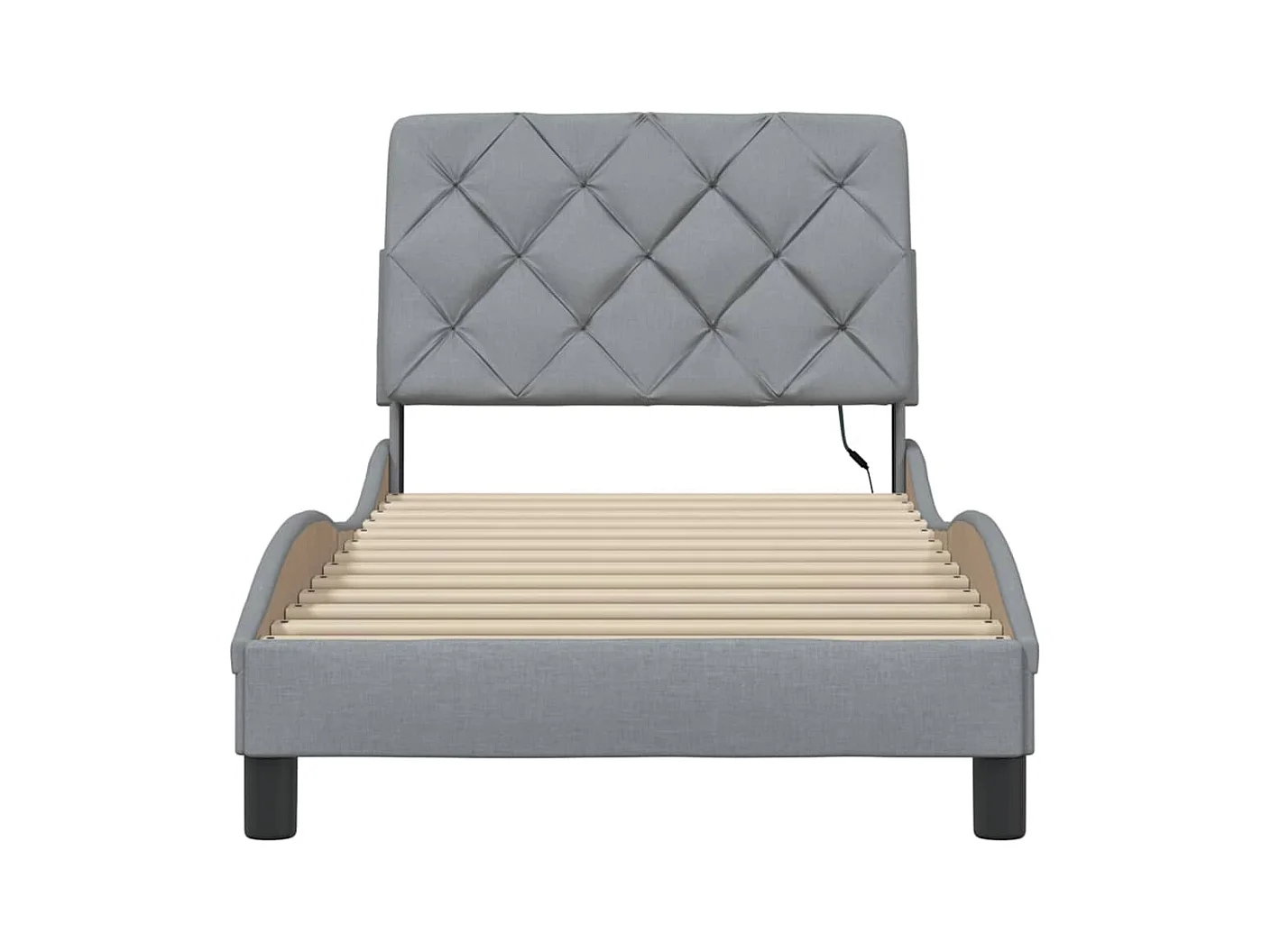 Estrutura de cama com LED sem colchão 90x200 cm tecido