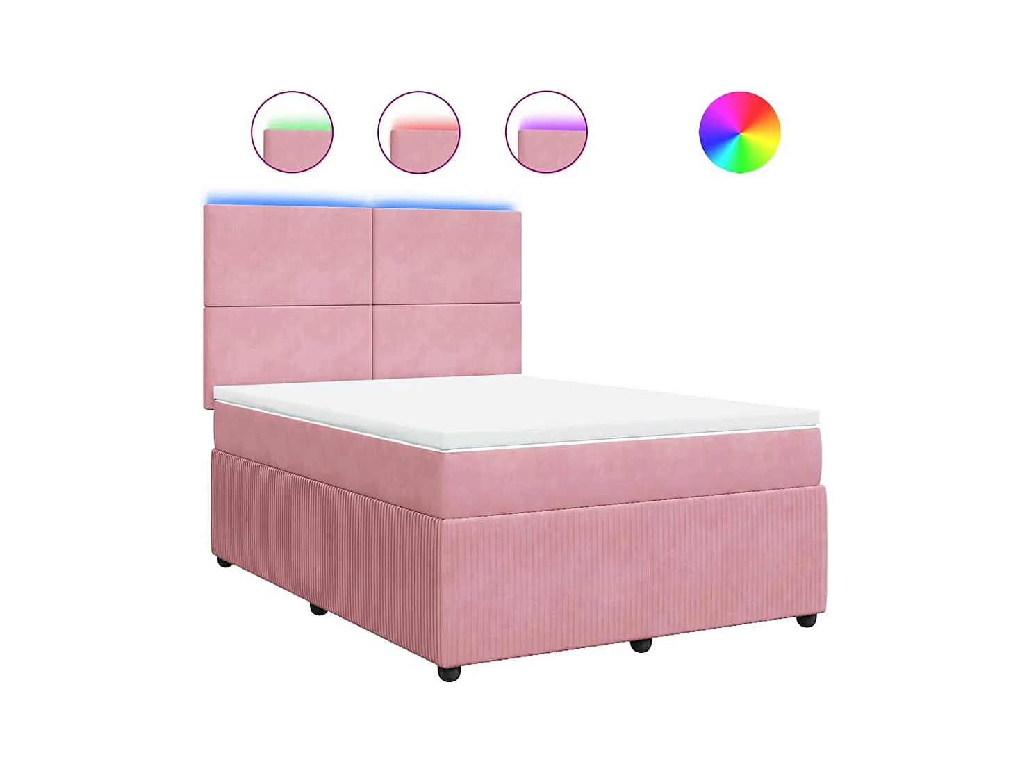 Boxspringbett mit Matratze Rosa 160x200 cm Samt