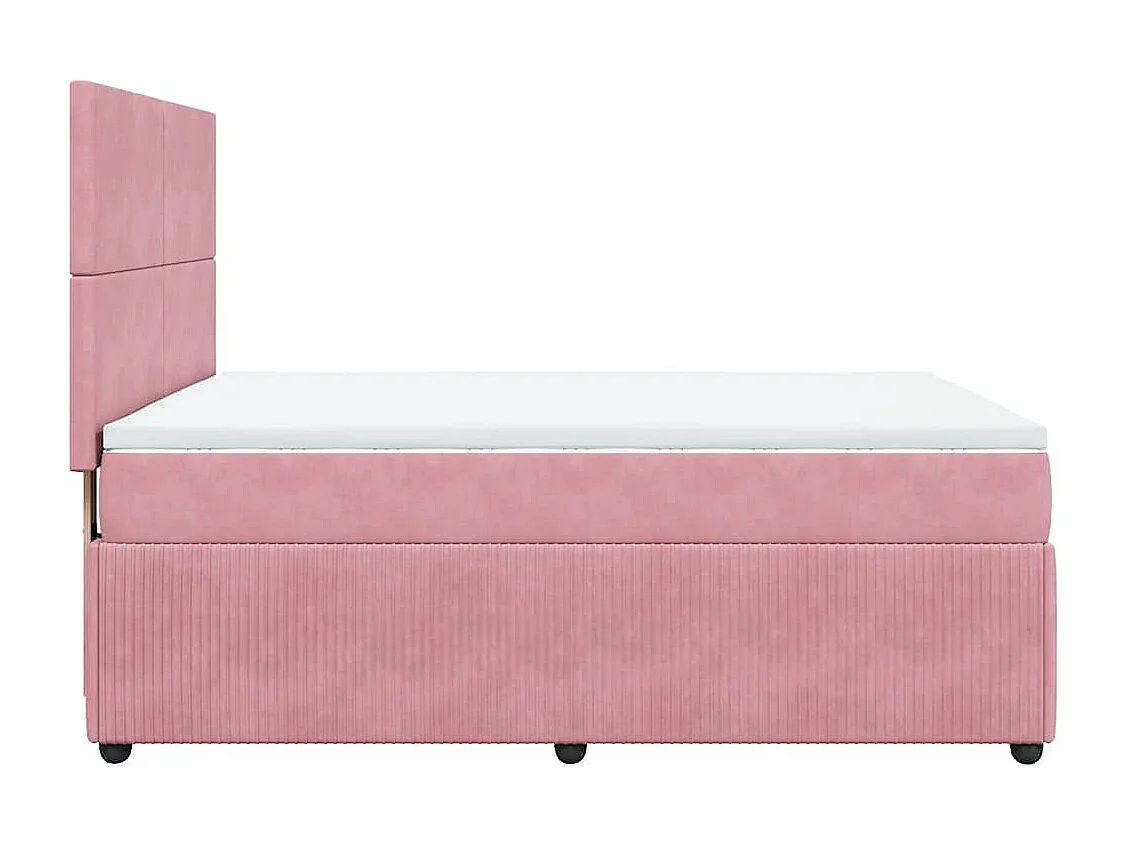 Boxspringbett mit Matratze Rosa 160x200 cm Samt
