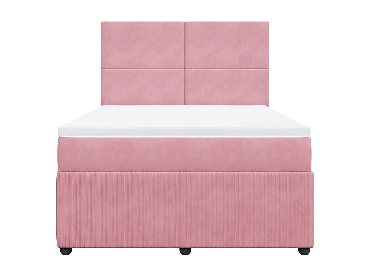 Giroletto a Molle con Materasso Rosa 160x200 cm in Velluto