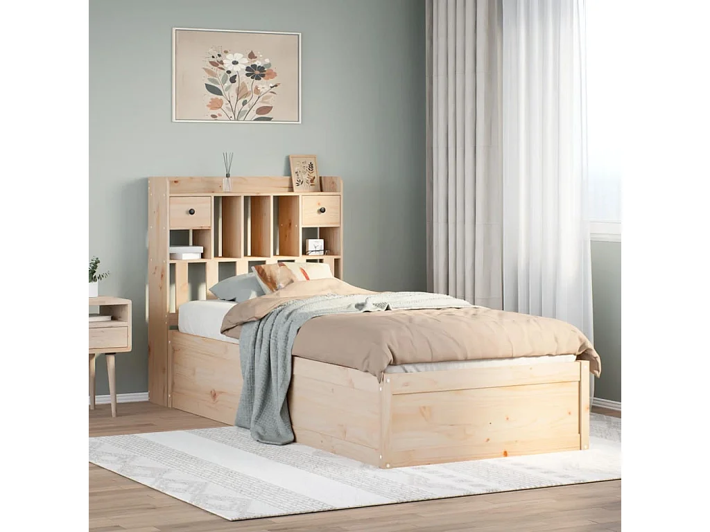 Cadre de lit sans matelas 90x200 cm bois de pin massif