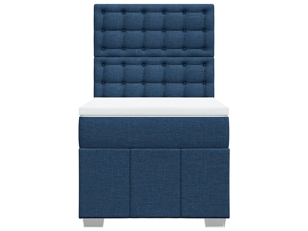 Boxspring met matras stof blauw 100x200 cm
